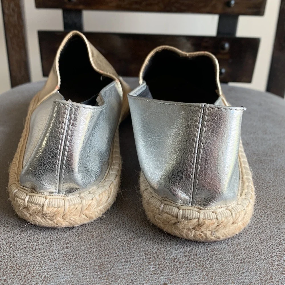 Rebecca Minkoff Gavin Gold Silver Espadrilles Sz 6.5